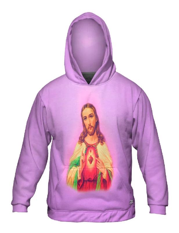 Casual Pullover Hoodie-"Blessing Jesus Pink"