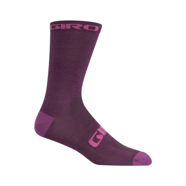 Comfortable Workout Socks-Giro Seasonal Merino Wool Sock - Dark Cherry-Raspberry