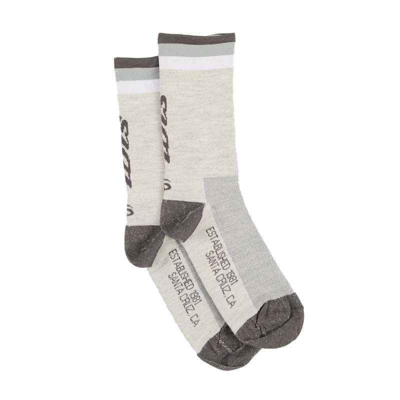 Custom Printed Socks-Ibis 7" Cuff Wool Sock - Gray-White