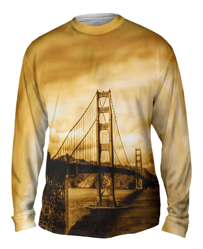 Motivational Quote Long Sleeve-Golden Gate In Sepia