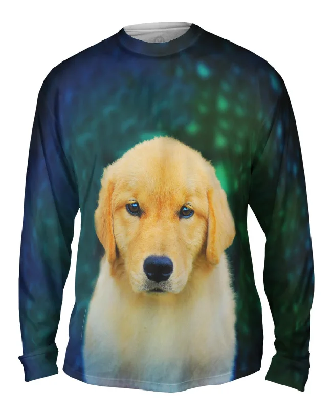 Graphic Print Long Sleeve-Golden Retriever Cute Puppy