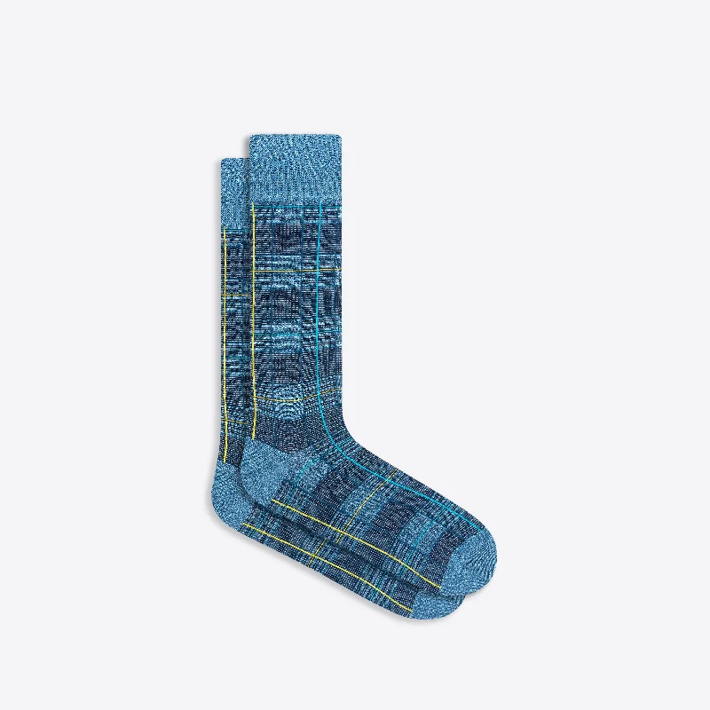 Colorful Fun Socks-Plaid Check Mid-Calf Socks