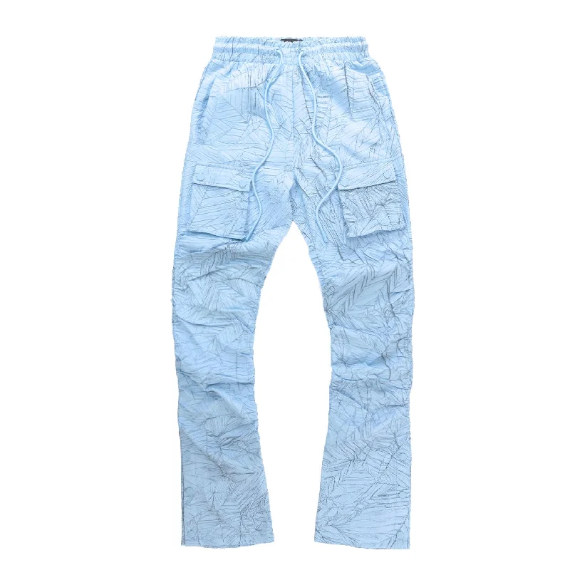 Custom Embroidered Pants-F6464 Monico Nylon Stacked Pants - Blue