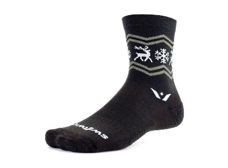 Relaxed Fit Socks-Swiftwick Vision Five Winter Elk Sock - Chestnut Khaki - 2020