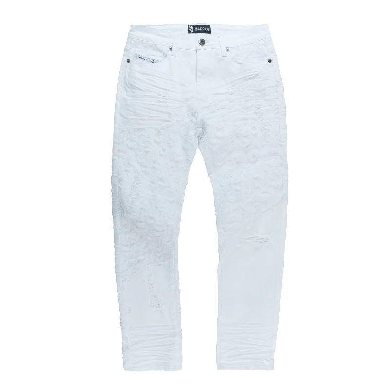 Comfortable Lounge Pants-M1906 Bellagio Jeans - White