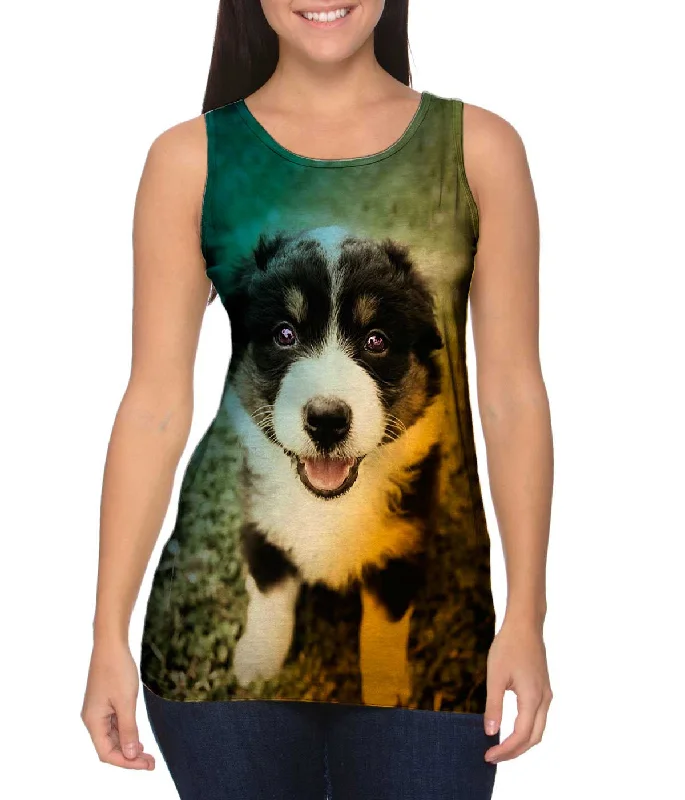 Trendy Slogan Tank-Cute Herd Puppy