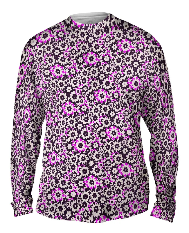 Custom Embroidered Long Sleeve-Flower Parade Pink Purple Mauve