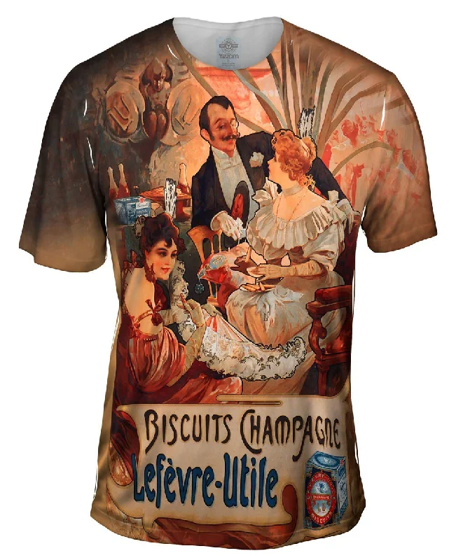 Cool Logo T-shirt-Alphonse Mucha - "Biscuits Champagne Lefèvre-Utile" (1896)