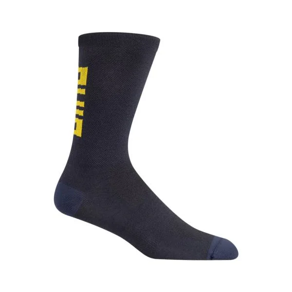 Custom Printed Compression Socks-Giro Seasonal Merino Wool Sock - Dark Shark-Spectra Yellow