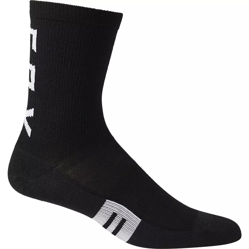 Fun Printed Crew Socks-Fox Racing 6" Flexair Merino Sock - Black