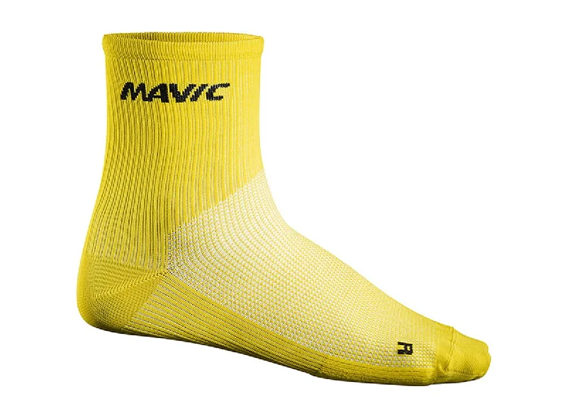 Comfortable Athletic Socks-Mavic Cosmic 6" Mid Sock - Yellow