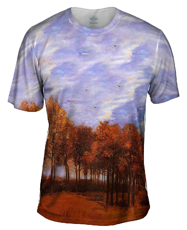 Logo Print T-shirt-Van Gogh -"Autumn Landscape" (1885)