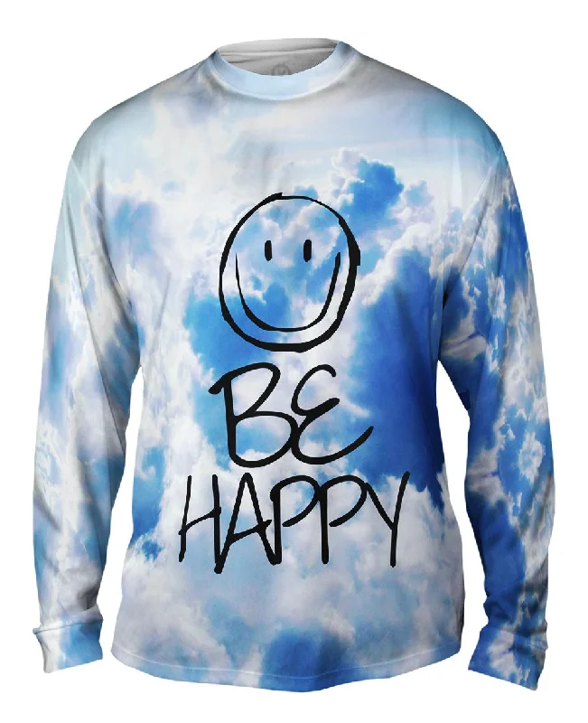 Premium Cotton Long Sleeve-Flying High Be Happy Clouds