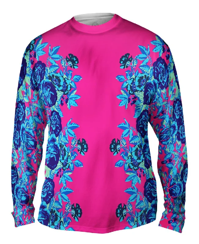 Fashionable Hooded Long Sleeve-Floral Print Pink