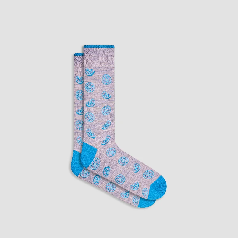 Fun Printed Crew Socks-Citrus Fruit Mid-Calf Socks