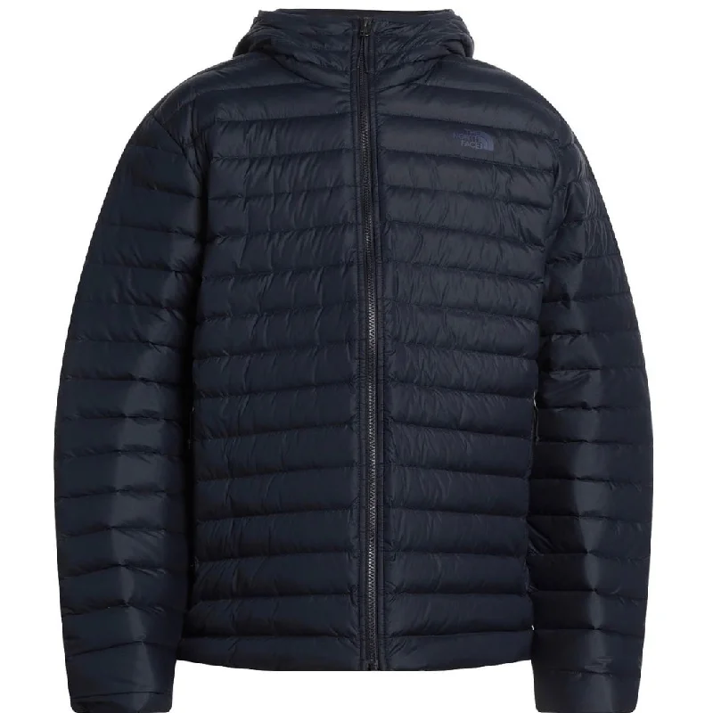 Custom Embroidered Jacket-The North Face M Stretch Aviator Navy Hooded Down Jacket