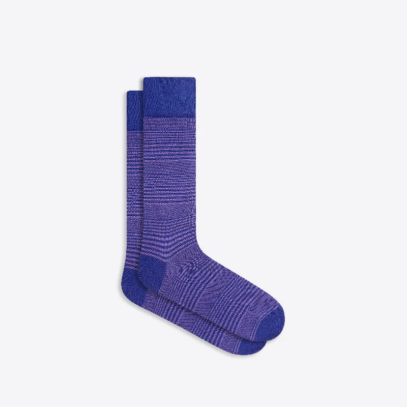 Classic Black Socks-Striped Mid-Calf Socks