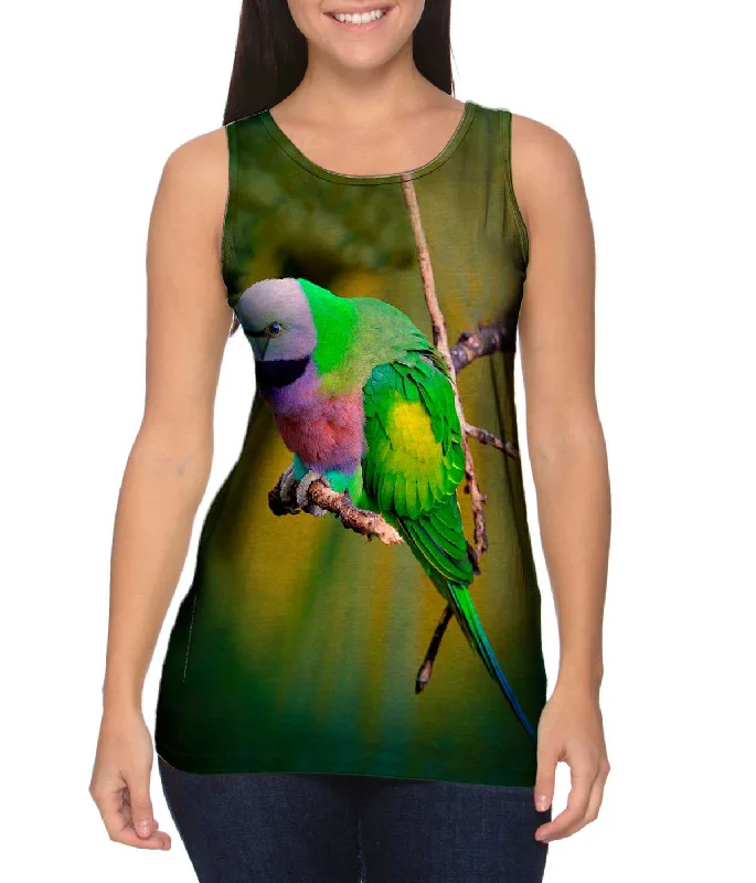 Sporty Design Tank Top-Colorful Derbyan Parakeet