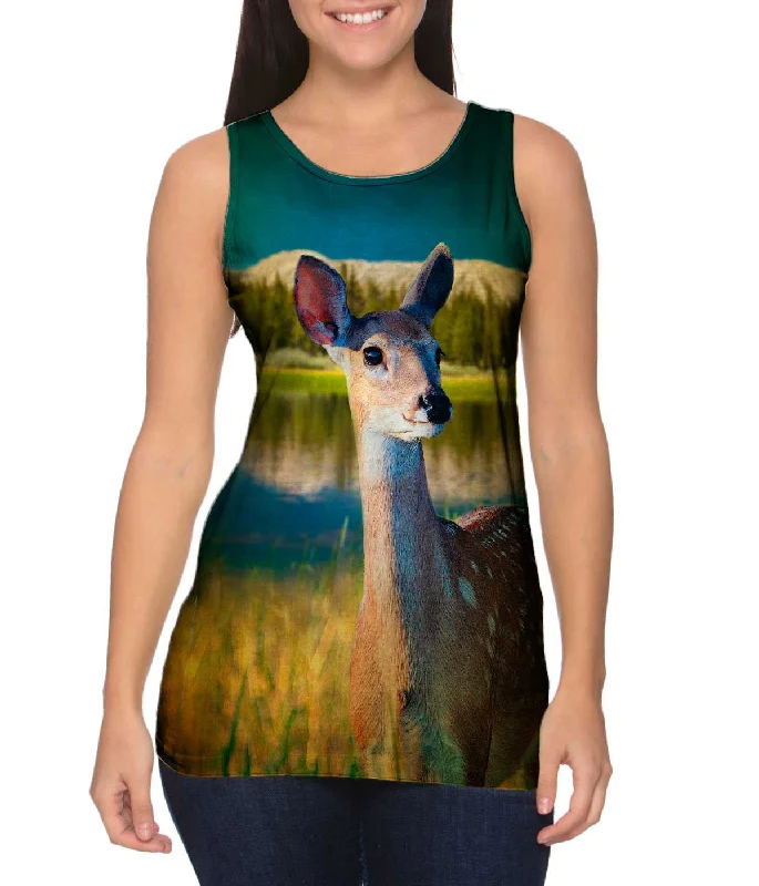 Lightweight Workout Tank-Deer Fawn Fields