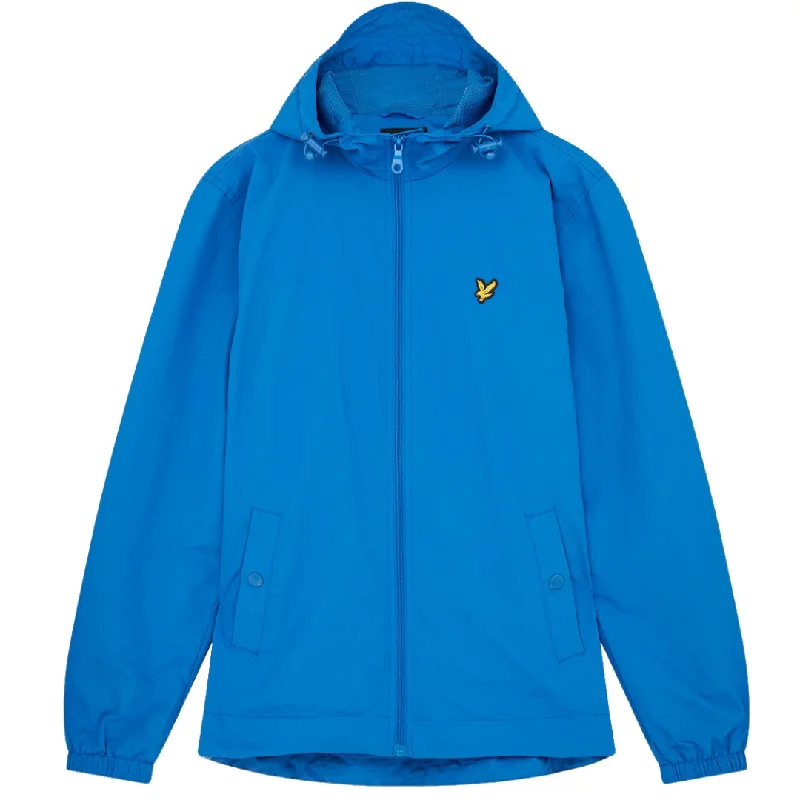 Adventure Ready Outdoor Jacket-Lyle & Scott Branded Bright Blue Hooded Short Lightweight Jacket