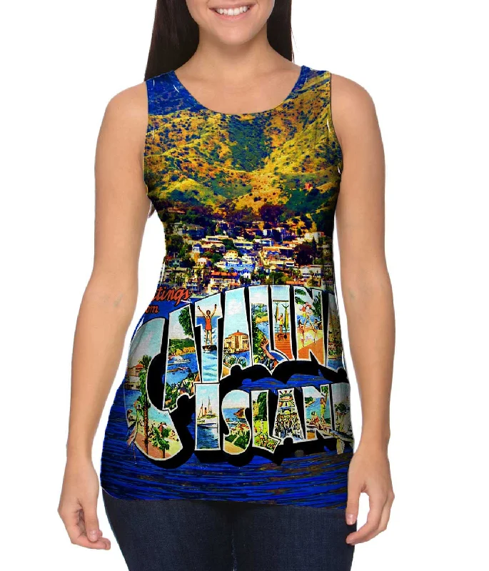 Vintage Style Tank Top-Catalina Island California 045