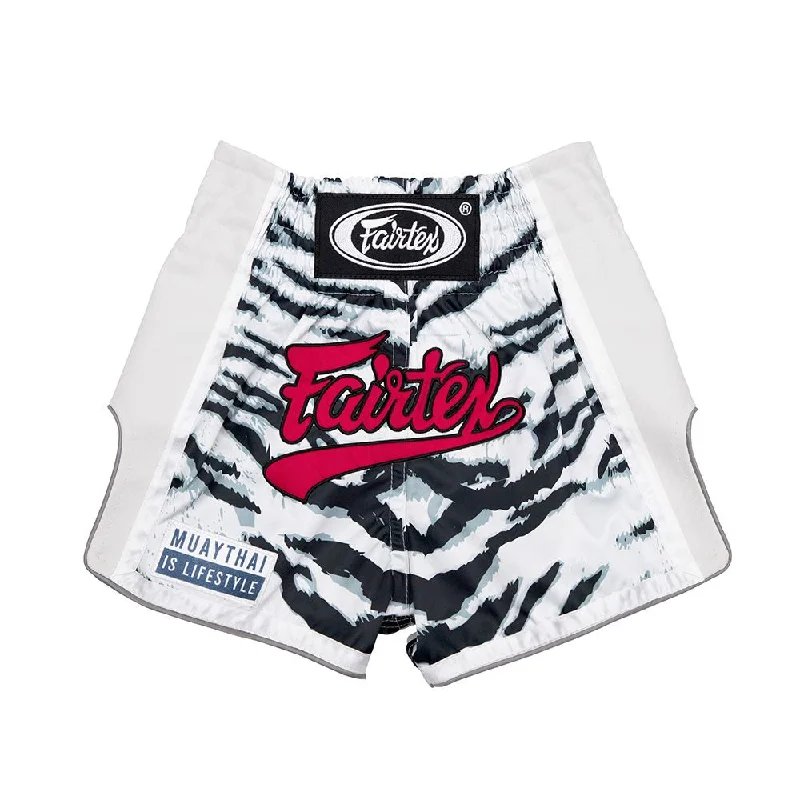 Cool Camouflage Shorts-Fairtex Boxing Shorts for Kids - BSK2103 "White Tiger"