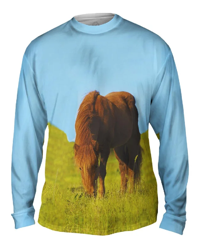 Simple Graphic Long Sleeve-Grazing Wild Horse