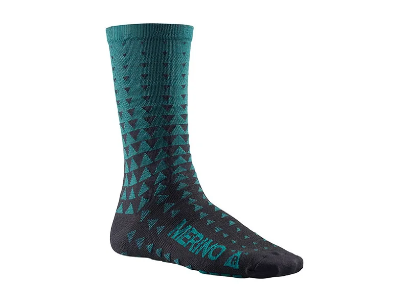 Trendy Funky Socks-Mavic Ksyrium Merino Graphic Sock - Majolica Blue-Black