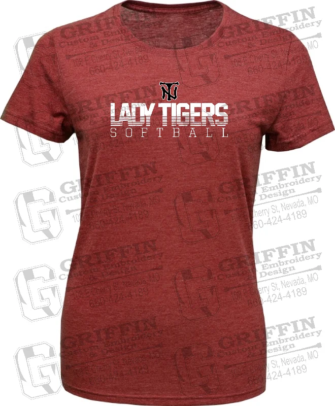 Eco-Friendly T-shirt-Womens Tri-Blend T-Shirt - Softball - Nevada Tigers 25-L