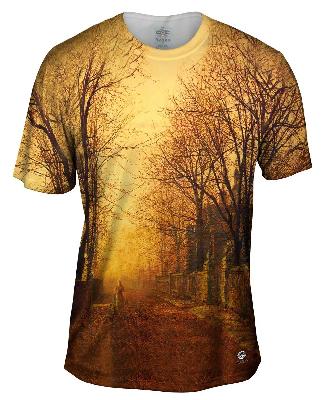 Skull Design T-shirt-John Atkinson Grimshaw - "A Golden Beam" (1882)