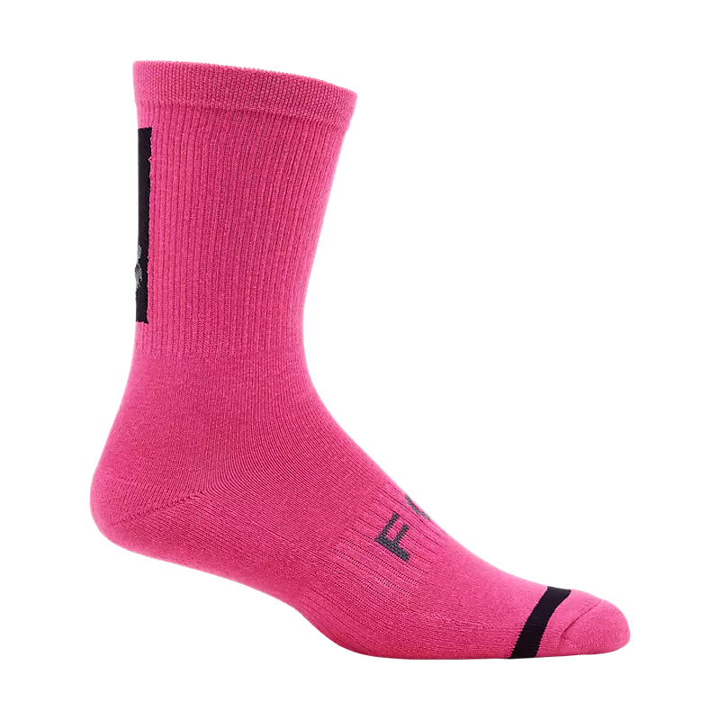 Soft Stretch Ankle Socks-Fox Racing 8" Defend Sock - Pink