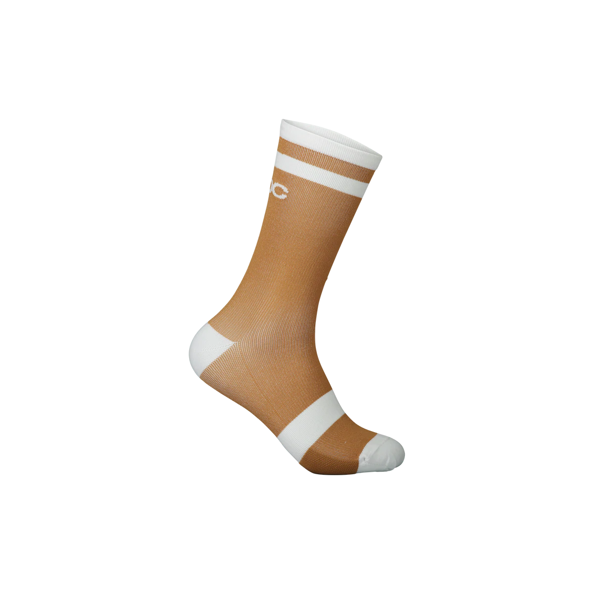 Trendy Textured Socks-POC Lure Long MTB Sock - Aragonite Brown-Hydrogen White