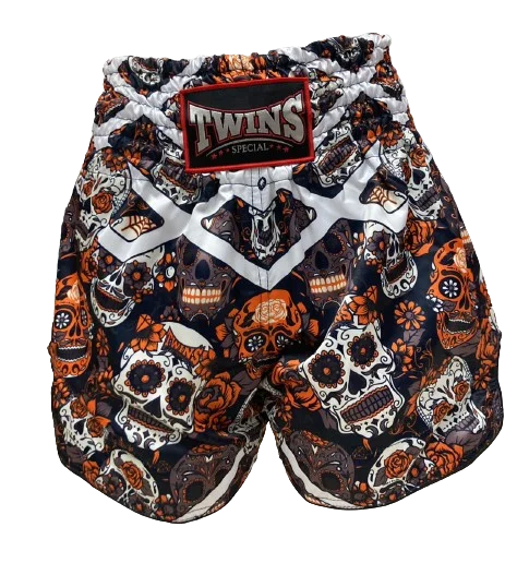 Classic Black Shorts-Twins Special Muay Thai Shorts Twins TBS-Caraveras Orange