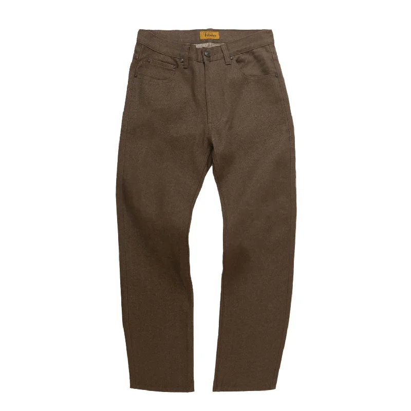 Sports Team Pants-V1761 Veno Twill Denim Jeans - Brown