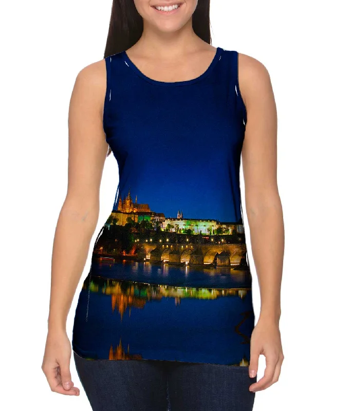 Trendy Striped Tank-Charles Bridge At - Night