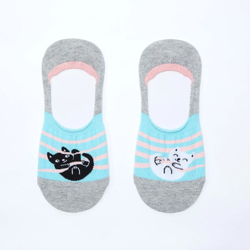 Stylish Sport Socks-Sock it to Me No Show Caught Cat Handed Womens Ankle Socks