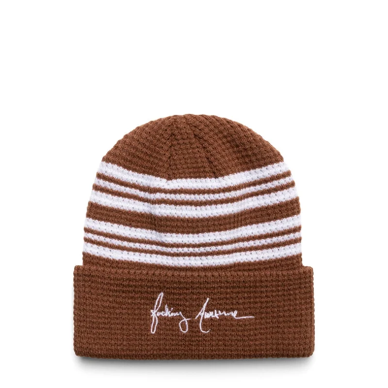 Cool Dad Hat-CURSIVE WAFFLE CUFF BEANIE