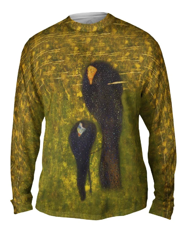 Trendy Color Block Long Sleeve-Gustav Klimt - "Mermaids Whitefish" (1899)