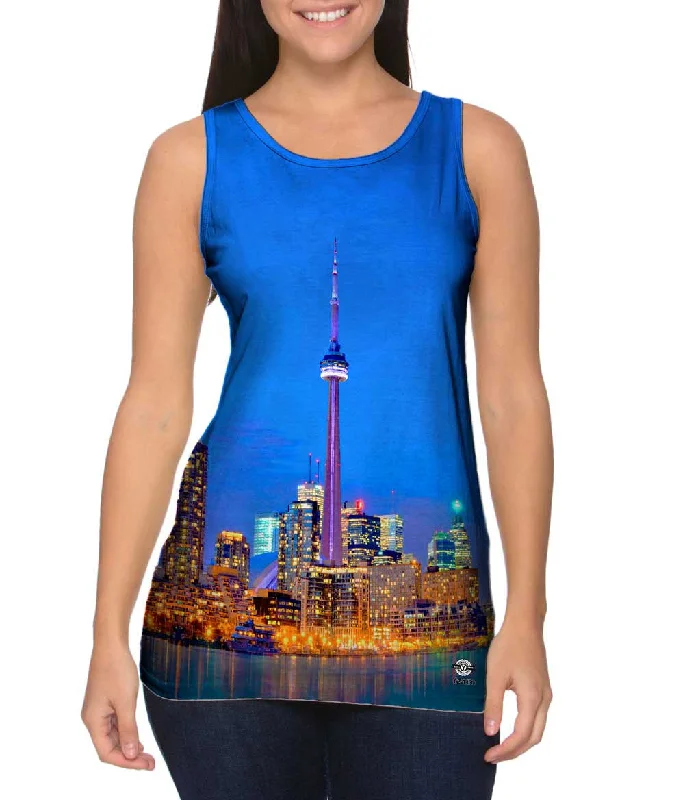 Casual Lounge Tank-Cn Toronto Tower At Night