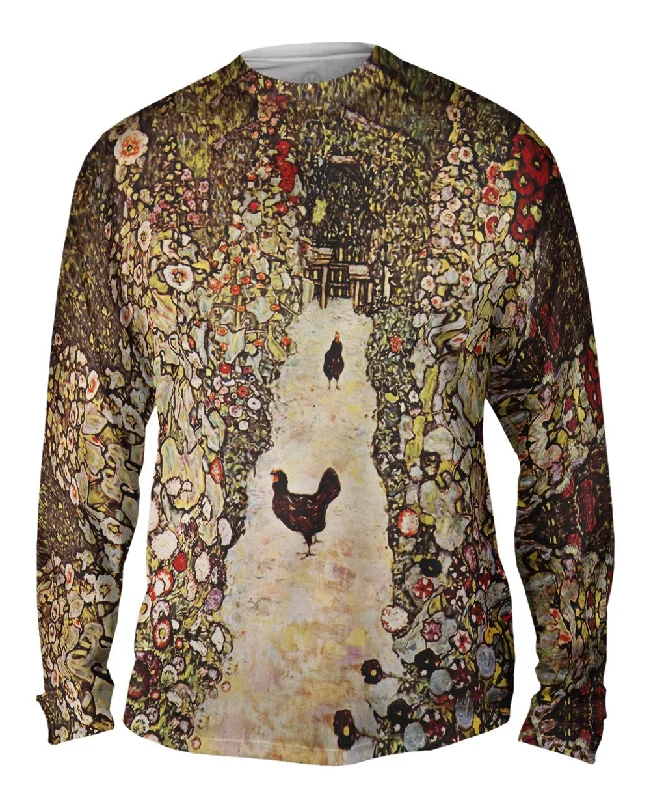 High-Tech Running Long Sleeve-Gustav Klimt -"Garden with Roosters" (1917)