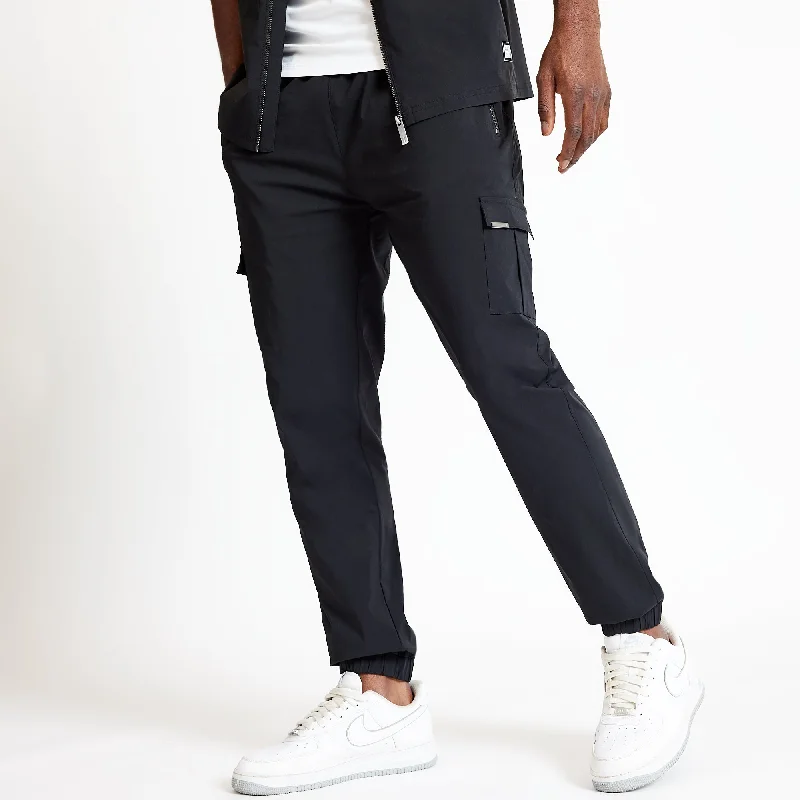 Stretch Fit Pants-Utility Pants - Black