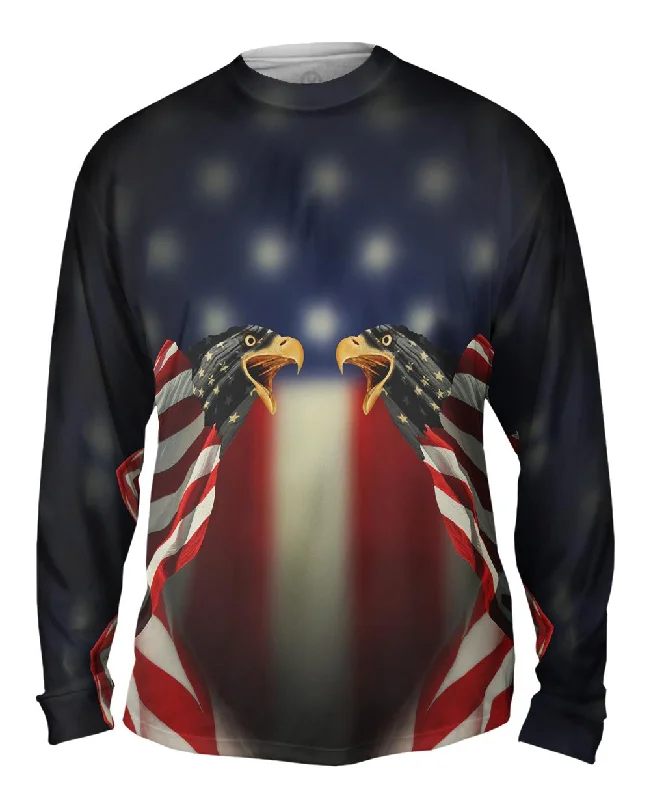 Casual Fit Long Sleeve Tee-Flag Eagles