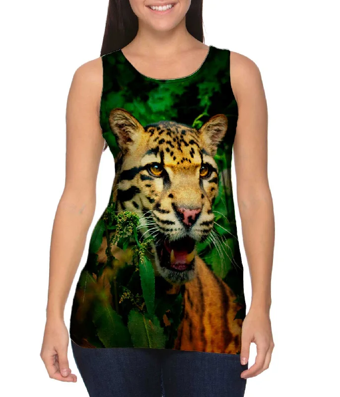 Relaxed Fit Sleeveless Top-Clouded Leopard Jungle