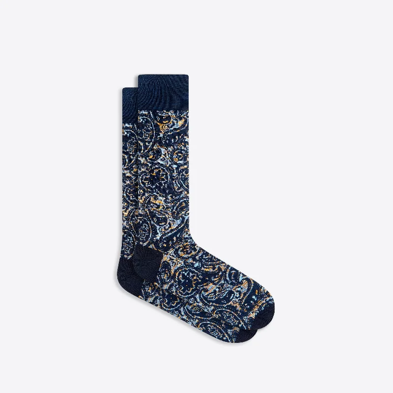 Stylish Crew Socks-Paisley Mid-Calf Socks