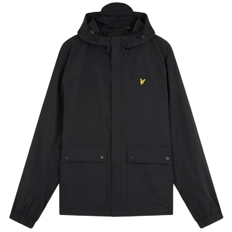 Adventure Travel Jacket-Lyle & Scott Branded Black Hooded Parka Jacket