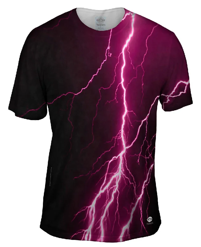 Personalized T-shirt-Lightning Storm Maroon Black