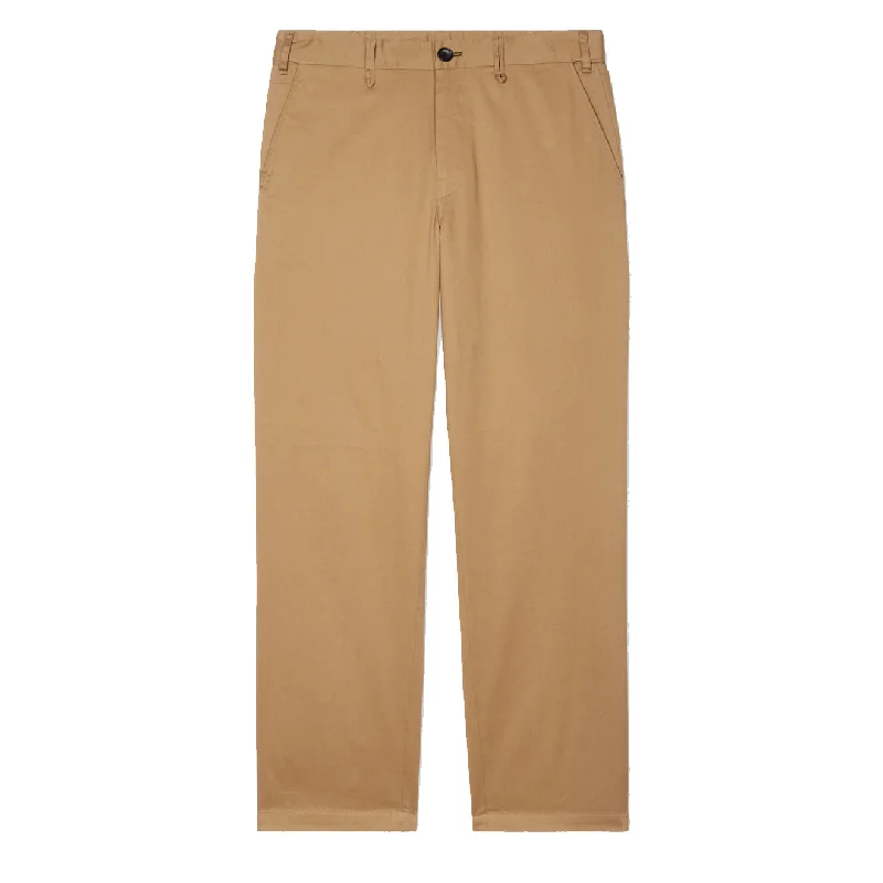 Premium Travel Pants-Paul Smith Relaxed-Fit Tan Stretch-Cotton Sateen Trousers Tan