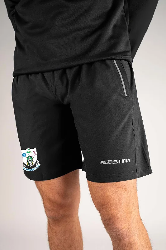 Cool Patterned Shorts-Na Fianna CLG Black Leisure Short Adult