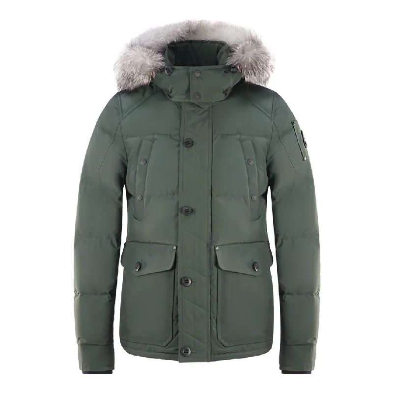 Lightweight Casual Jacket-Moose Knuckles Round Island Can Army Bomber Down Jacket