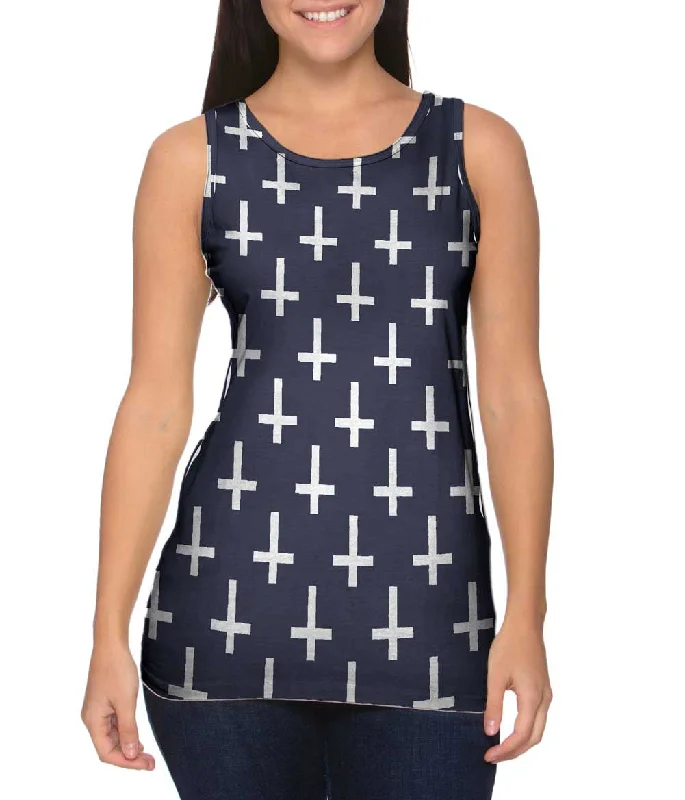 Soft Stretch Tank Top-Cross Of St Peter Dark Purple